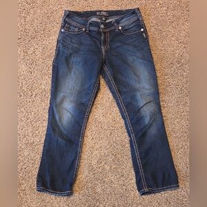 Women’s Silver Suki Capri Western Glove Works Jeans Size 30